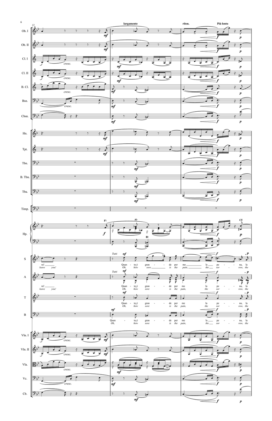 Separazione (Parting) - Version for SATB Chorus and Orchestra 4-Part scores gallery preview page 5