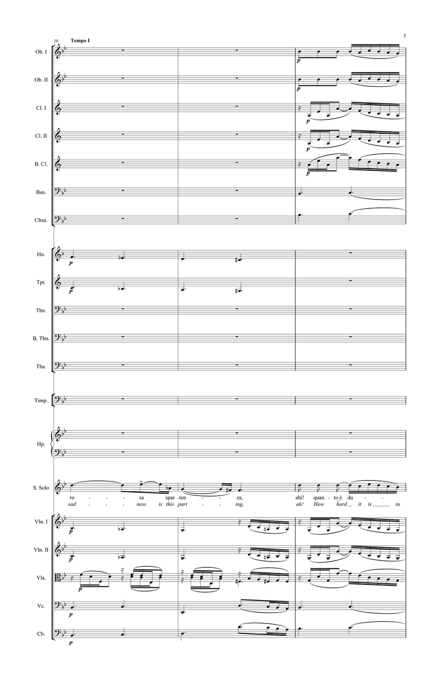 Separazione (Parting) - Version for Voice and Orchestra Chamber Orchestra scores gallery preview page 4