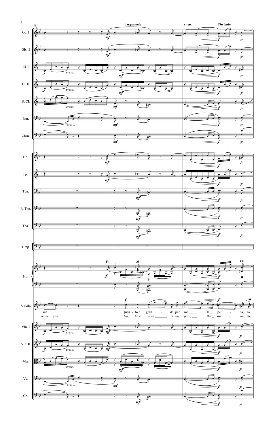 Separazione (Parting) - Version for Voice and Orchestra Chamber Orchestra scores gallery preview page 5