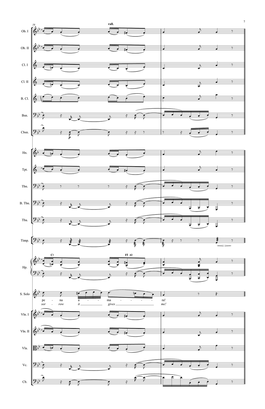 Separazione (Parting) - Version for Voice and Orchestra Chamber Orchestra scores gallery preview page 6