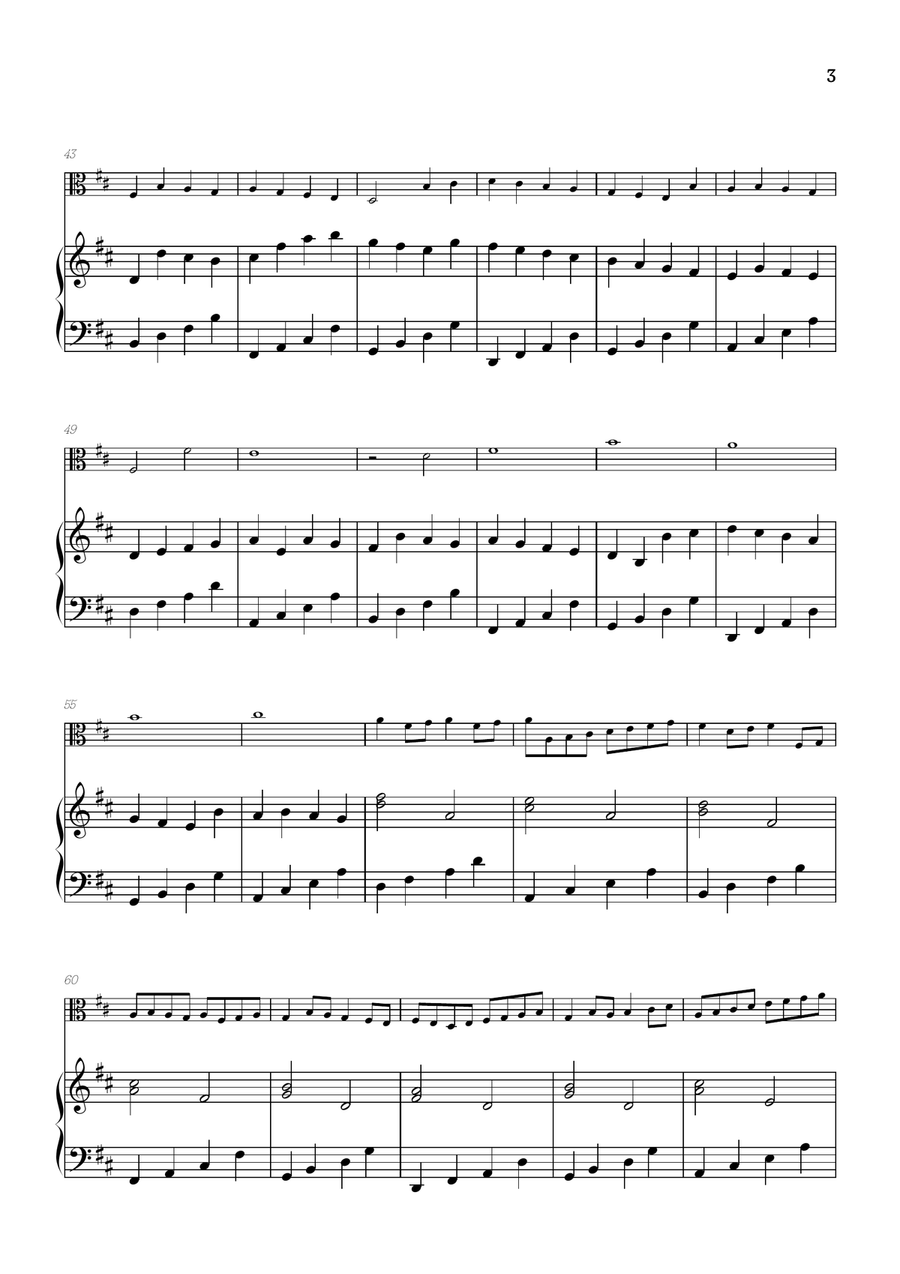Pachelbel Canon in D • viola sheet music with piano accompaniment Viola scores gallery preview page 3