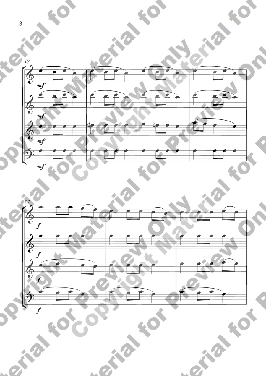 Carol of Bells - Recorder Quartet Soprano Recorder scores gallery preview page 2