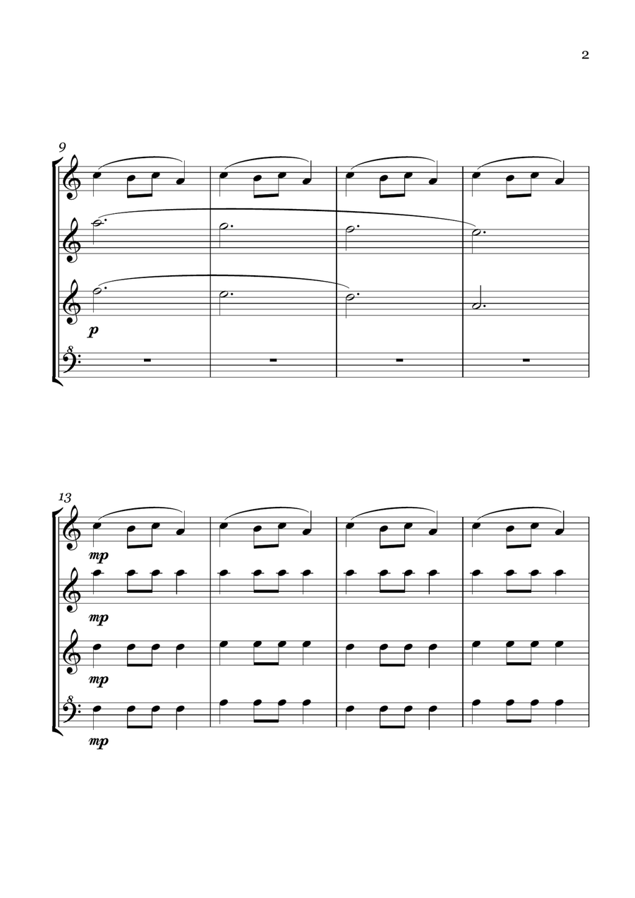 Carol of Bells - Recorder Quartet Soprano Recorder scores gallery preview page 6