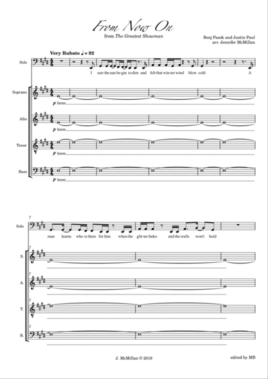FROM NOW ON - from The Greatest Showman Divisi scores gallery preview page 2