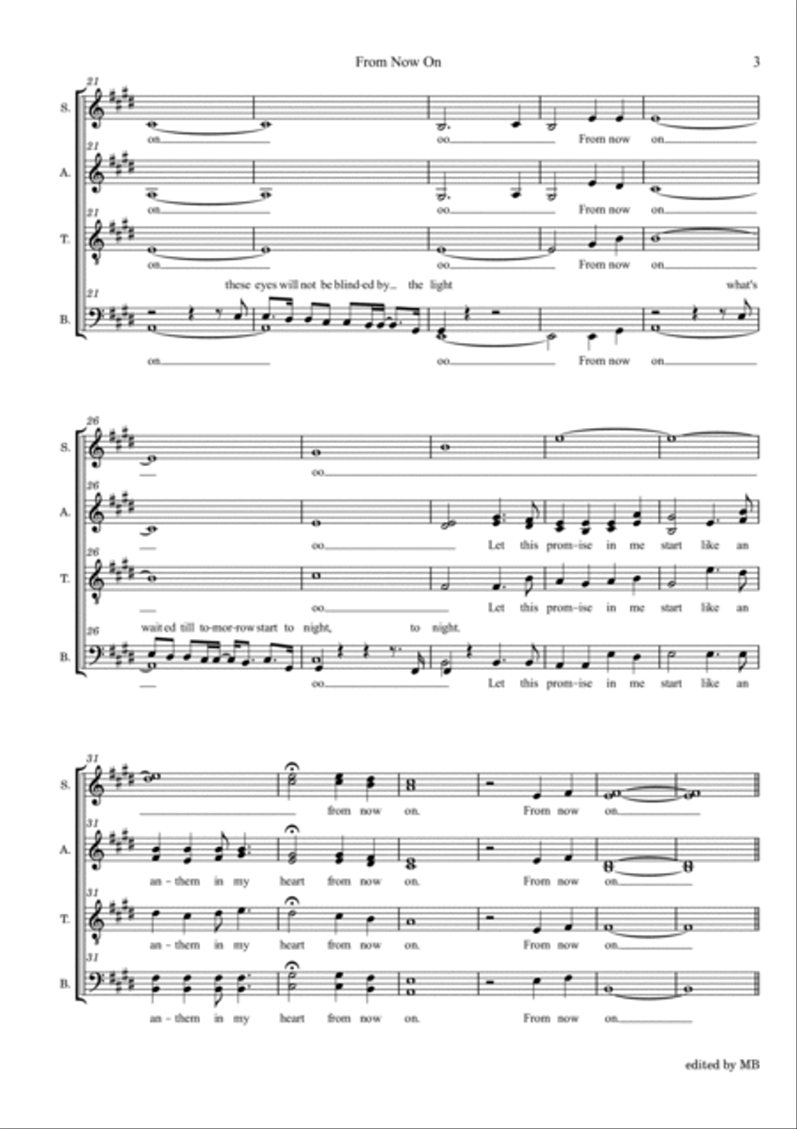 FROM NOW ON - from The Greatest Showman Divisi scores gallery preview page 4