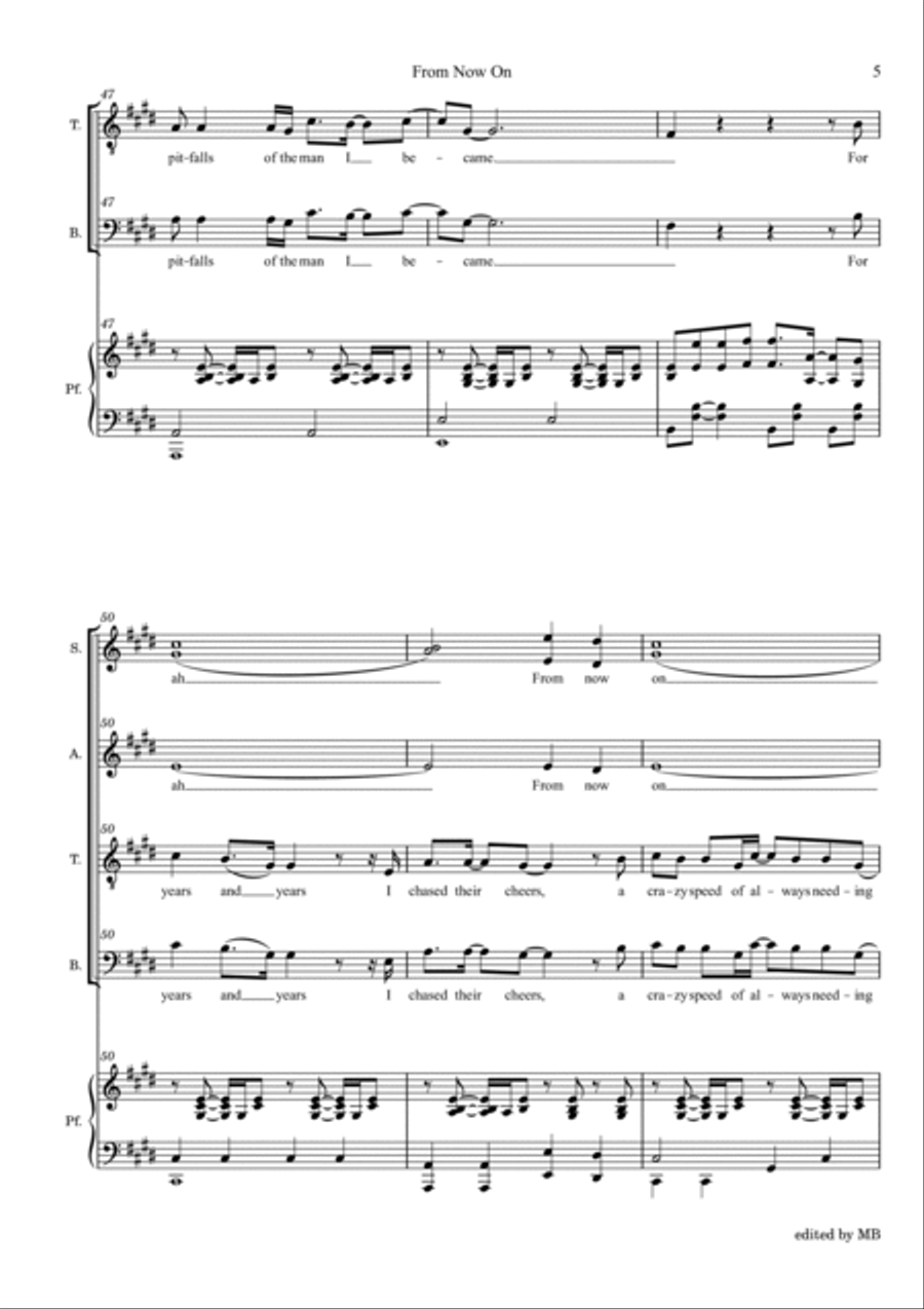FROM NOW ON - from The Greatest Showman Divisi scores gallery preview page 6