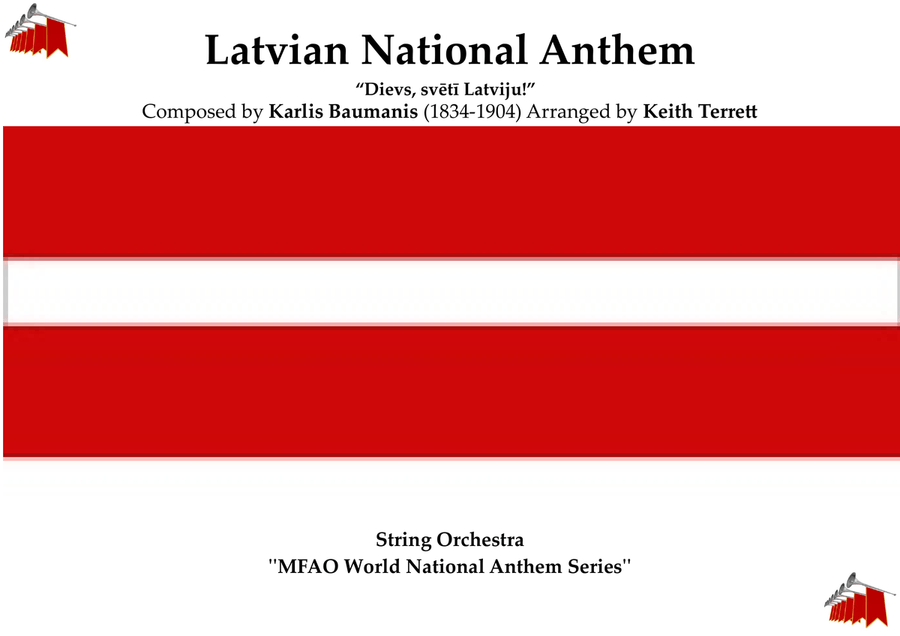 Latvian National Anthem for String Orchestra String Orchestra scores gallery preview page 1