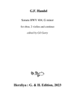 Sonata HWV 404, G minor score and parts