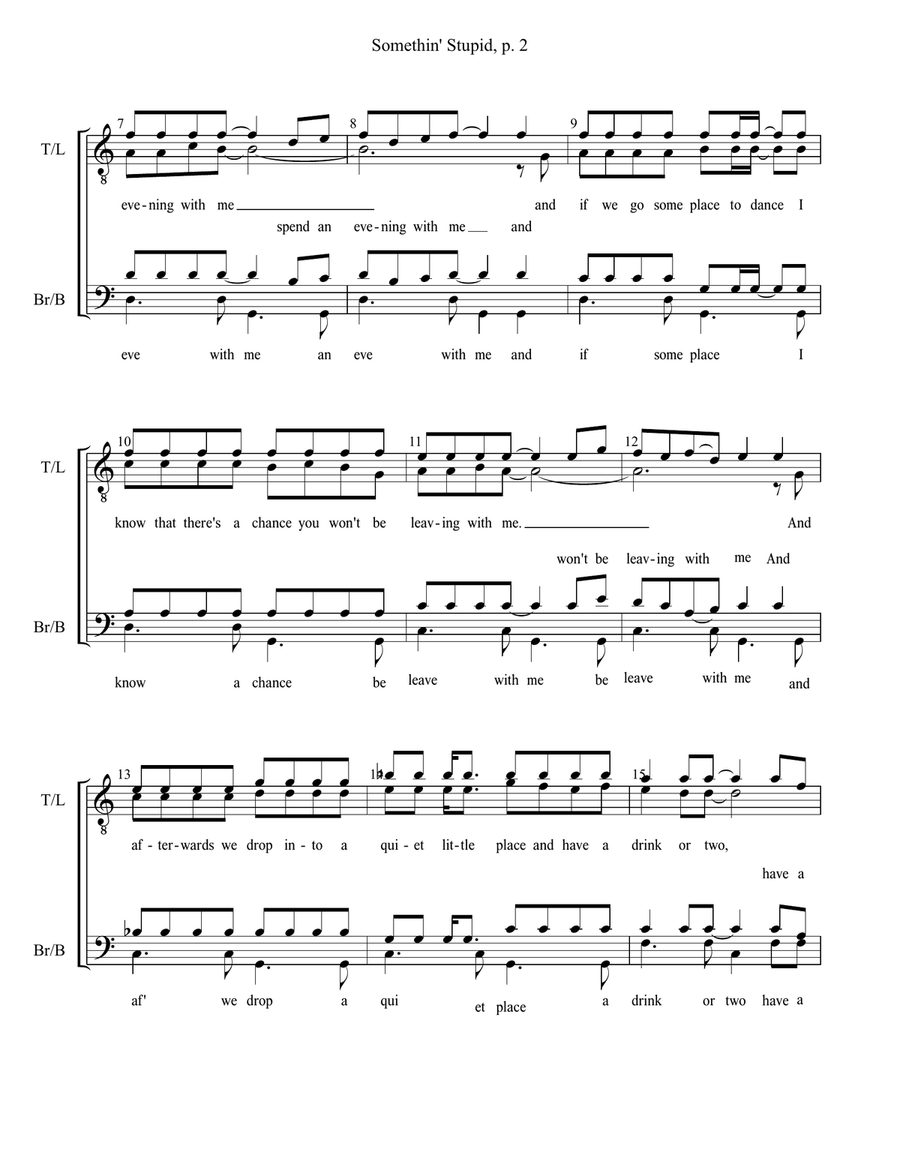 Somethin' Stupid Somethin' Stupid TTBB scores gallery preview page 2