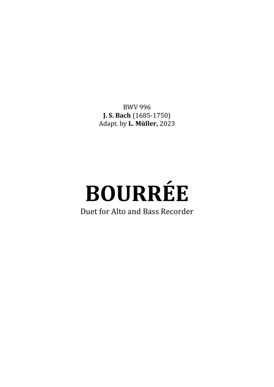 Bourrée - BWV 1067 - Duet for Alto and Bass Recorder Woodwind Duet scores gallery preview page 3