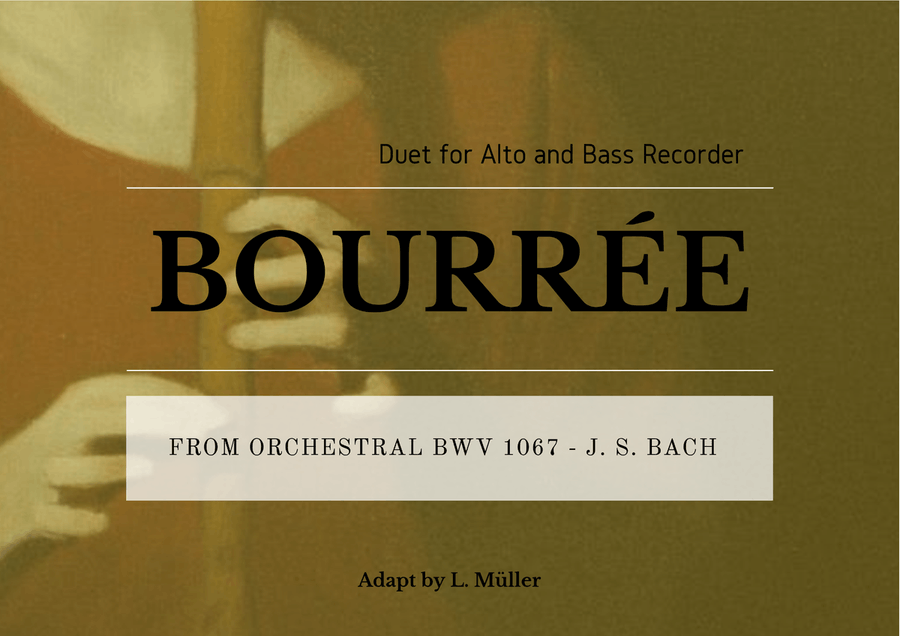 Bourrée - BWV 1067 - Duet for Alto and Bass Recorder - Landscape Woodwind Duet scores gallery preview page 3