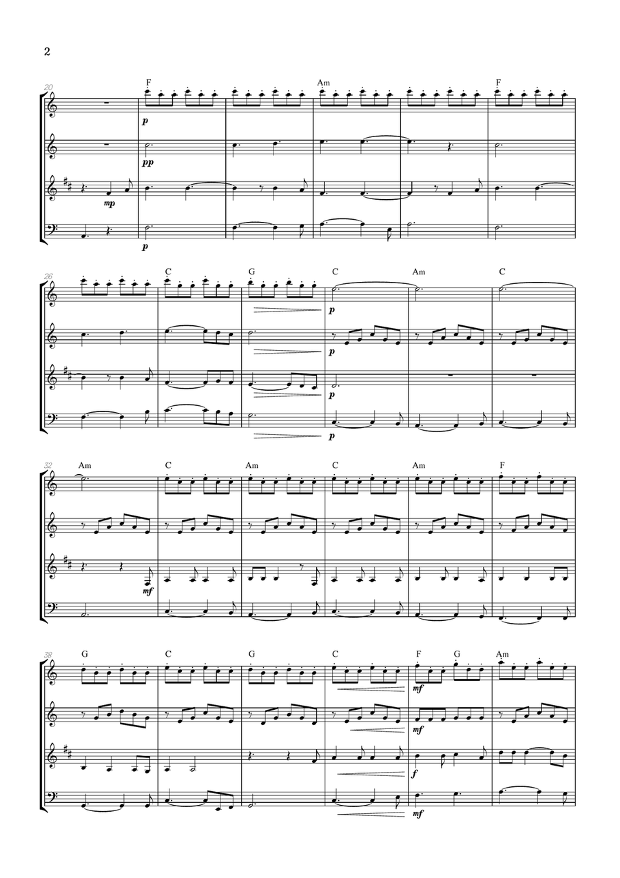 Hallelujah Woodwind Quartet scores gallery preview page 2