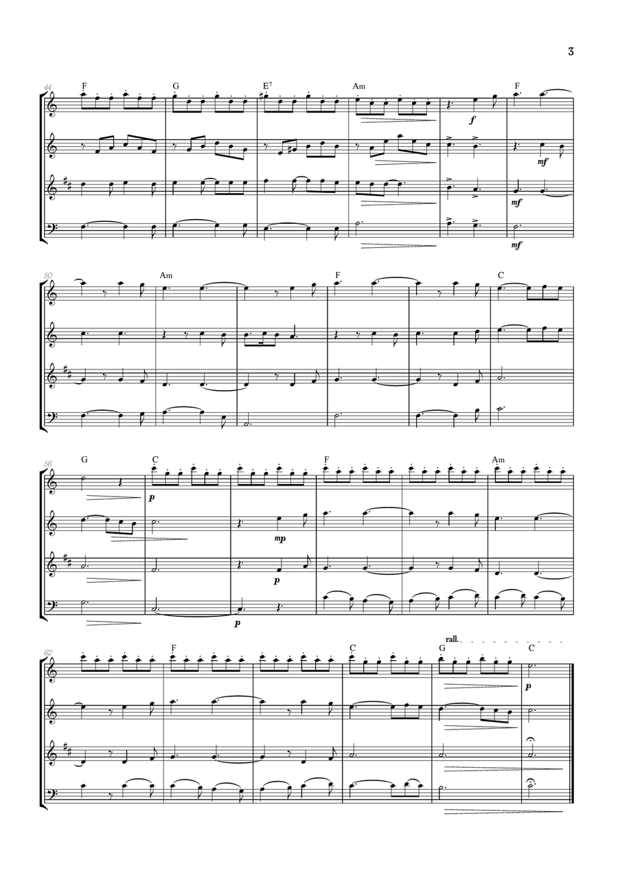 Hallelujah Woodwind Quartet scores gallery preview page 3