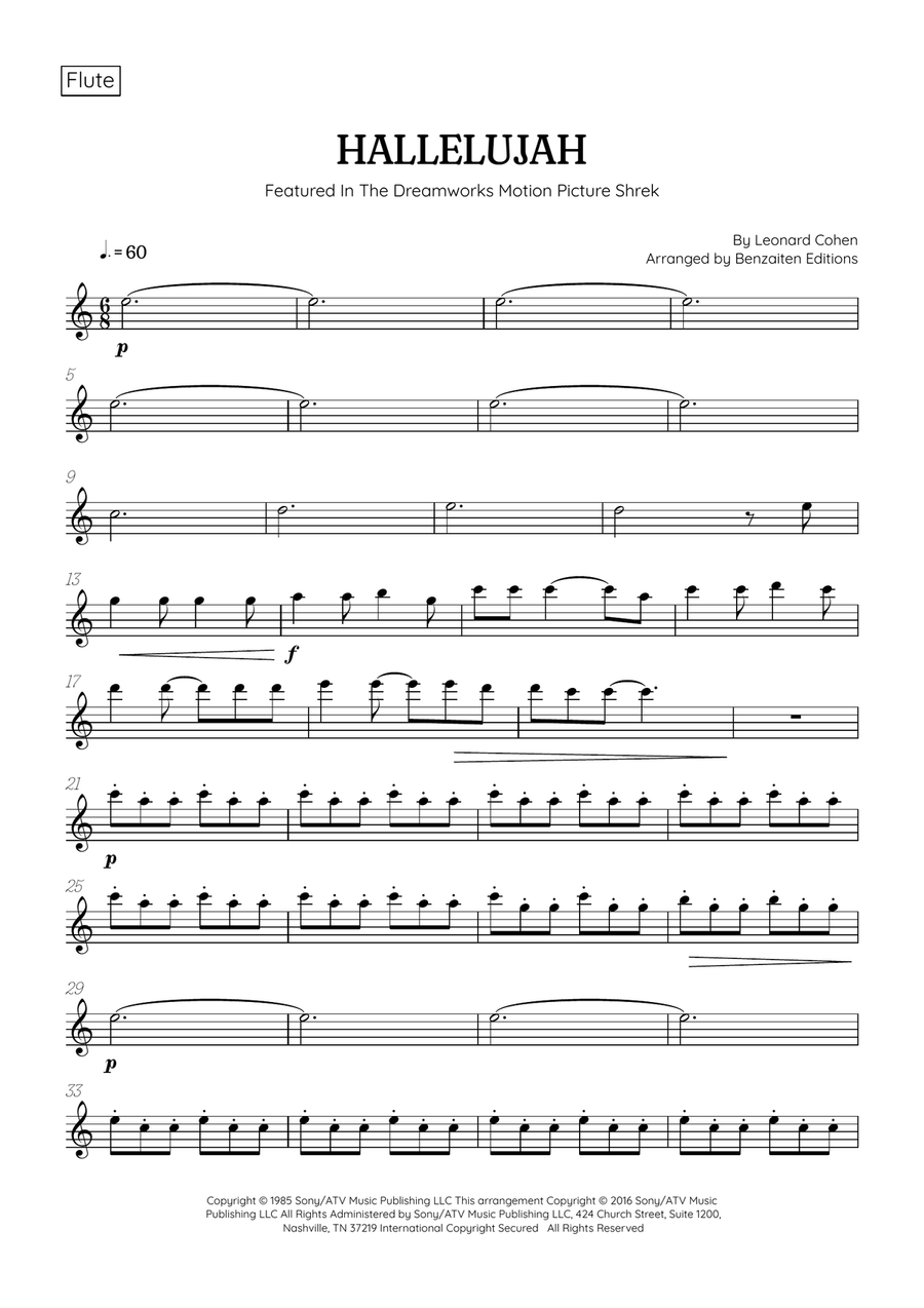 Hallelujah Woodwind Quartet scores gallery preview page 4