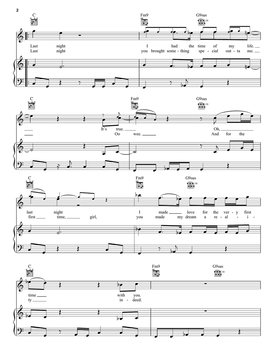 Can't Stop Piano, Vocal, Guitar scores gallery preview page 2