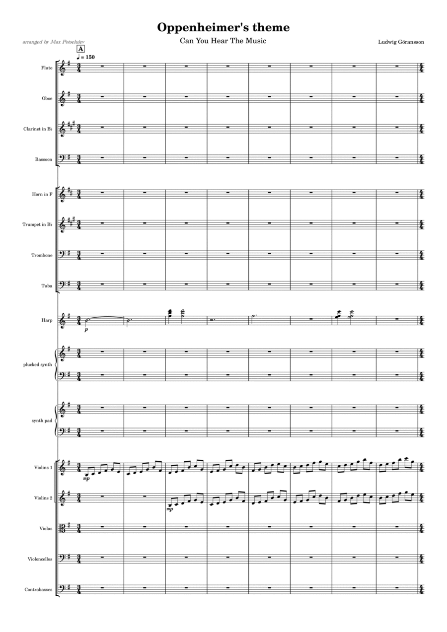 Can You Hear The Music (from Oppenheimer) - orchestral version Full Orchestra scores gallery preview page 1