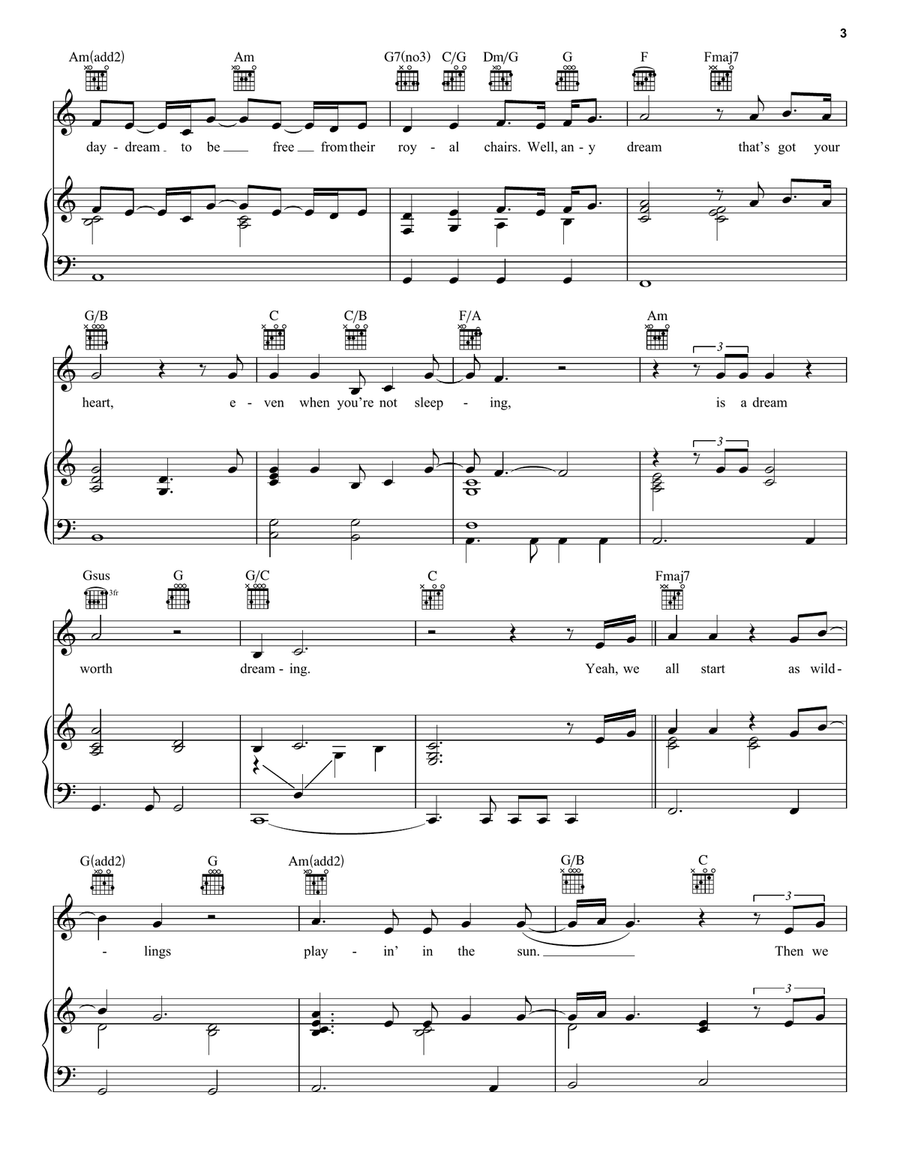 A Wish Worth Making (from Wish) Piano, Vocal, Guitar scores gallery preview page 3