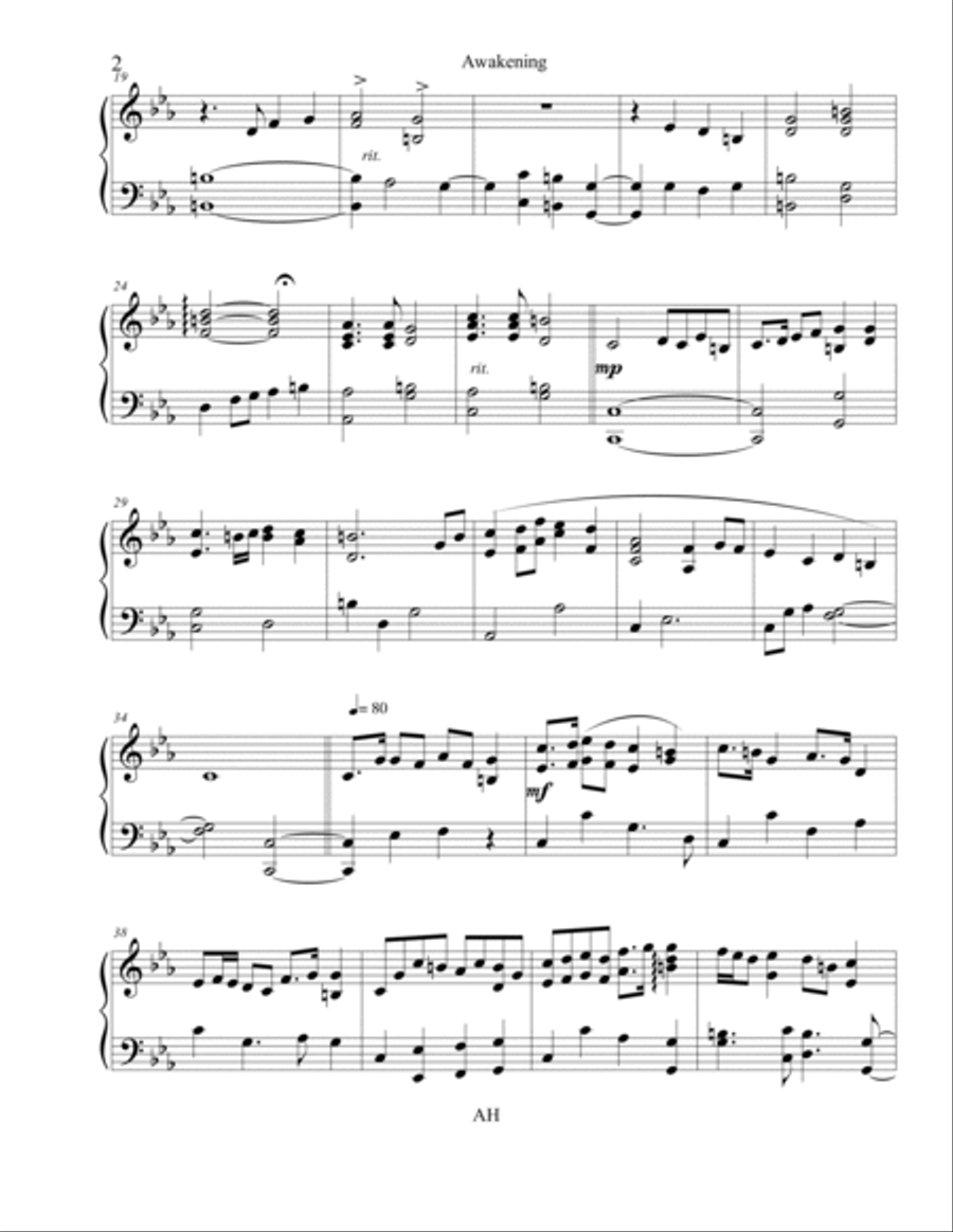 Awakening in C Minor for Piano Piano Solo scores gallery preview page 2