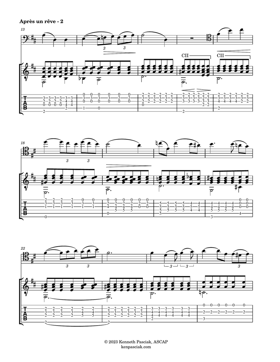 Après un rêve (for Cello & Guitar) String Duet scores gallery preview page 4