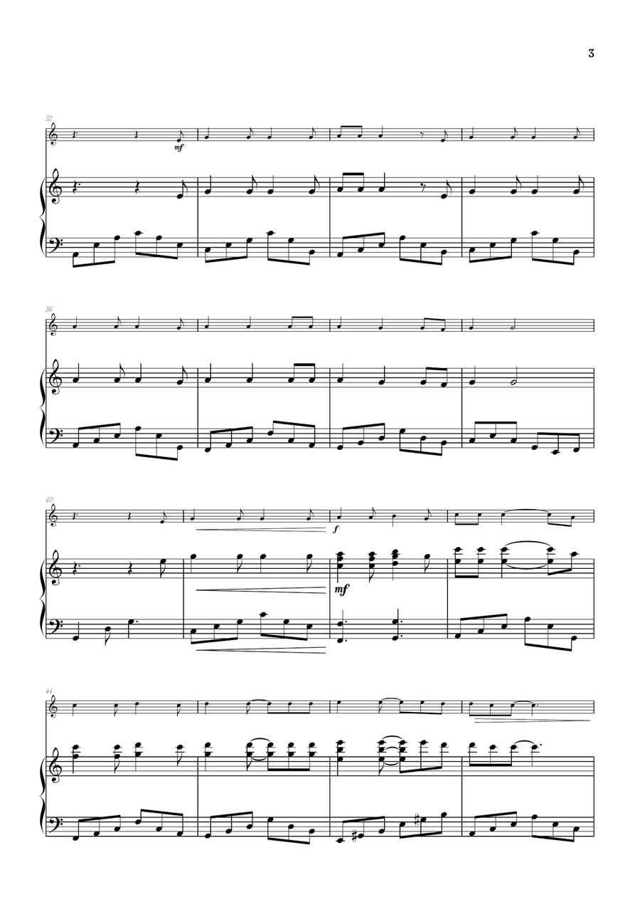 Hallelujah Flute Solo scores gallery preview page 3