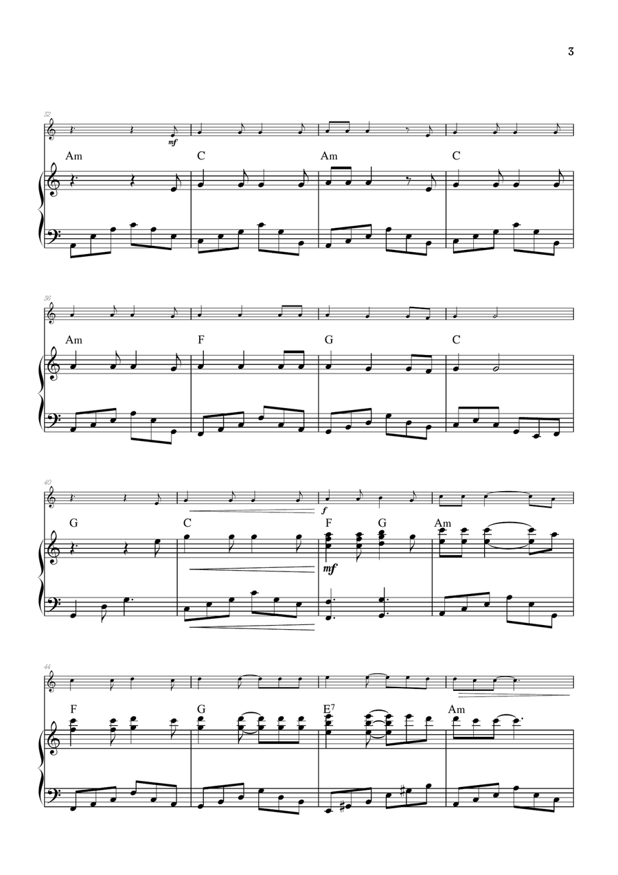 Hallelujah Flute Solo scores gallery preview page 3