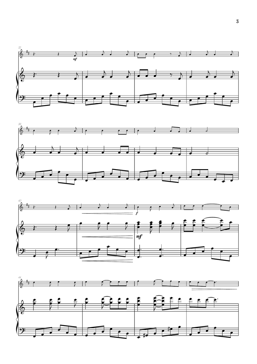Hallelujah B-Flat Trumpet scores gallery preview page 3