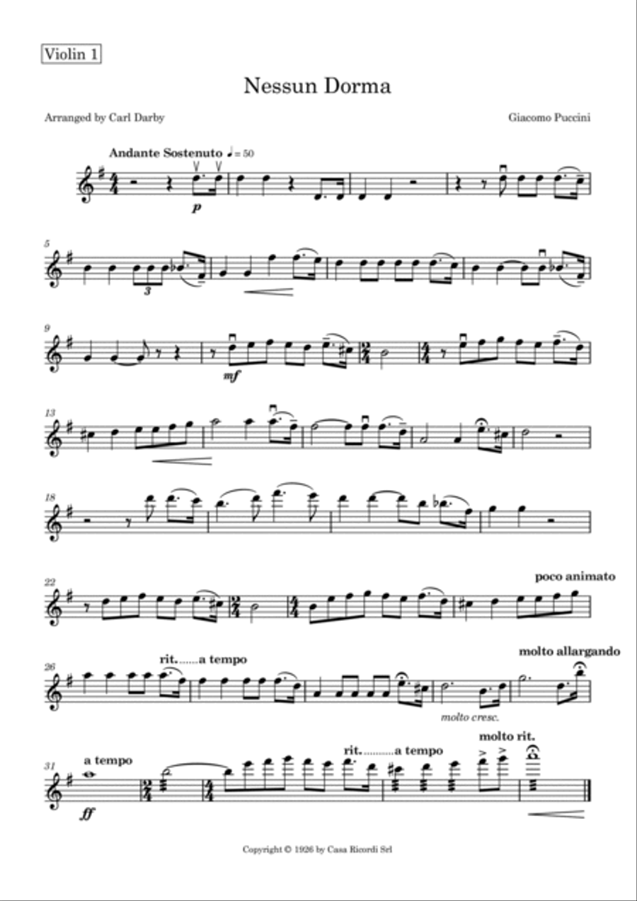 Nessun Dorma Cello scores gallery preview page 5