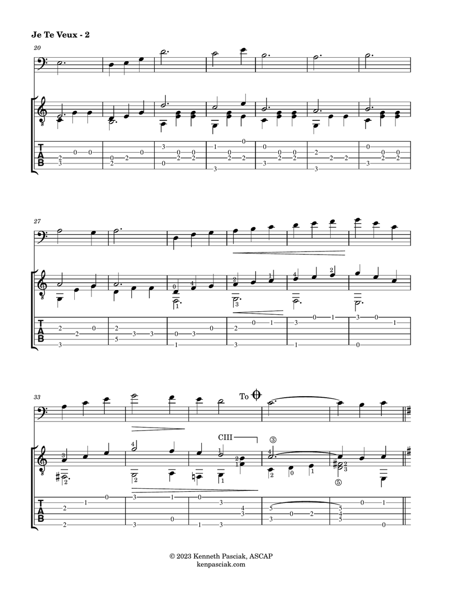 Je Te Veux (for Cello and Guitar) String Duet scores gallery preview page 4