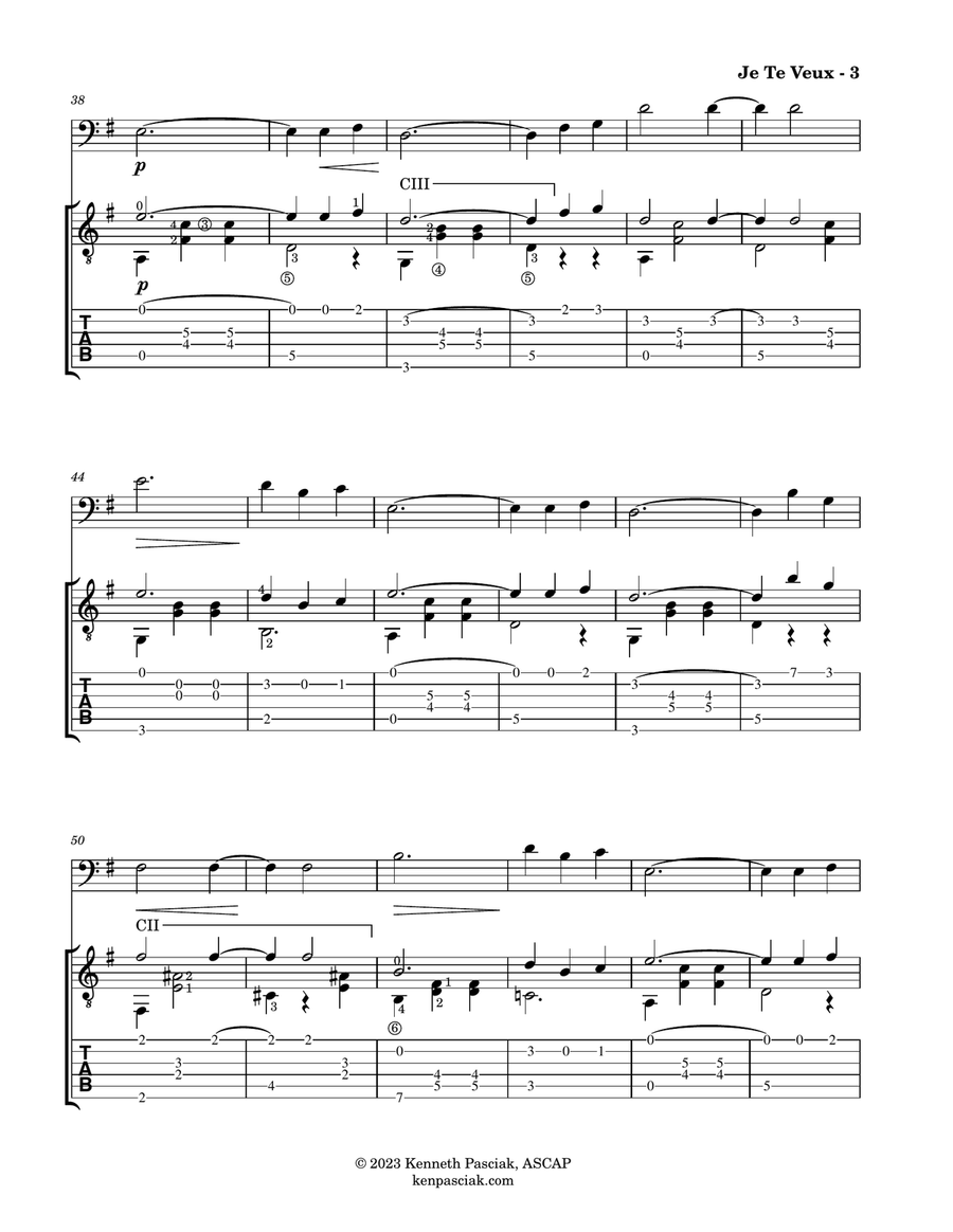 Je Te Veux (for Cello and Guitar) String Duet scores gallery preview page 5