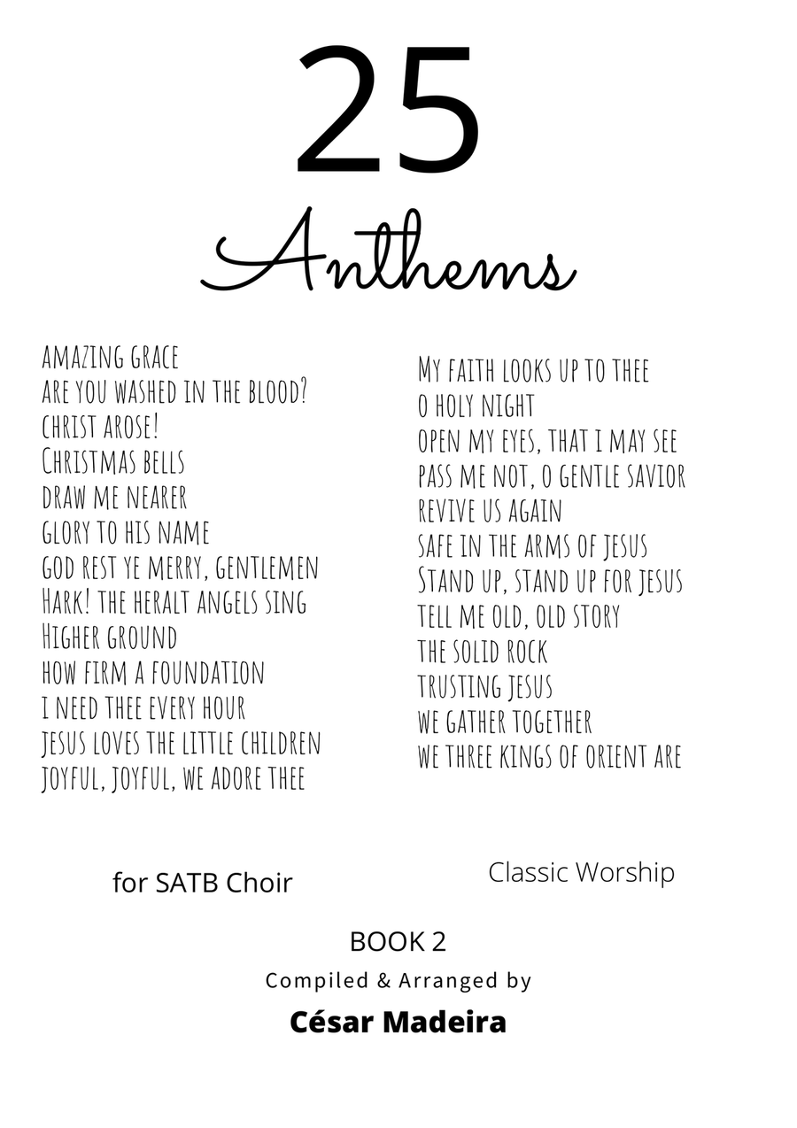 25 Easy Worship Anthems for SATB Choir - W/Chords (Book 2) 4-Part scores gallery preview page 3