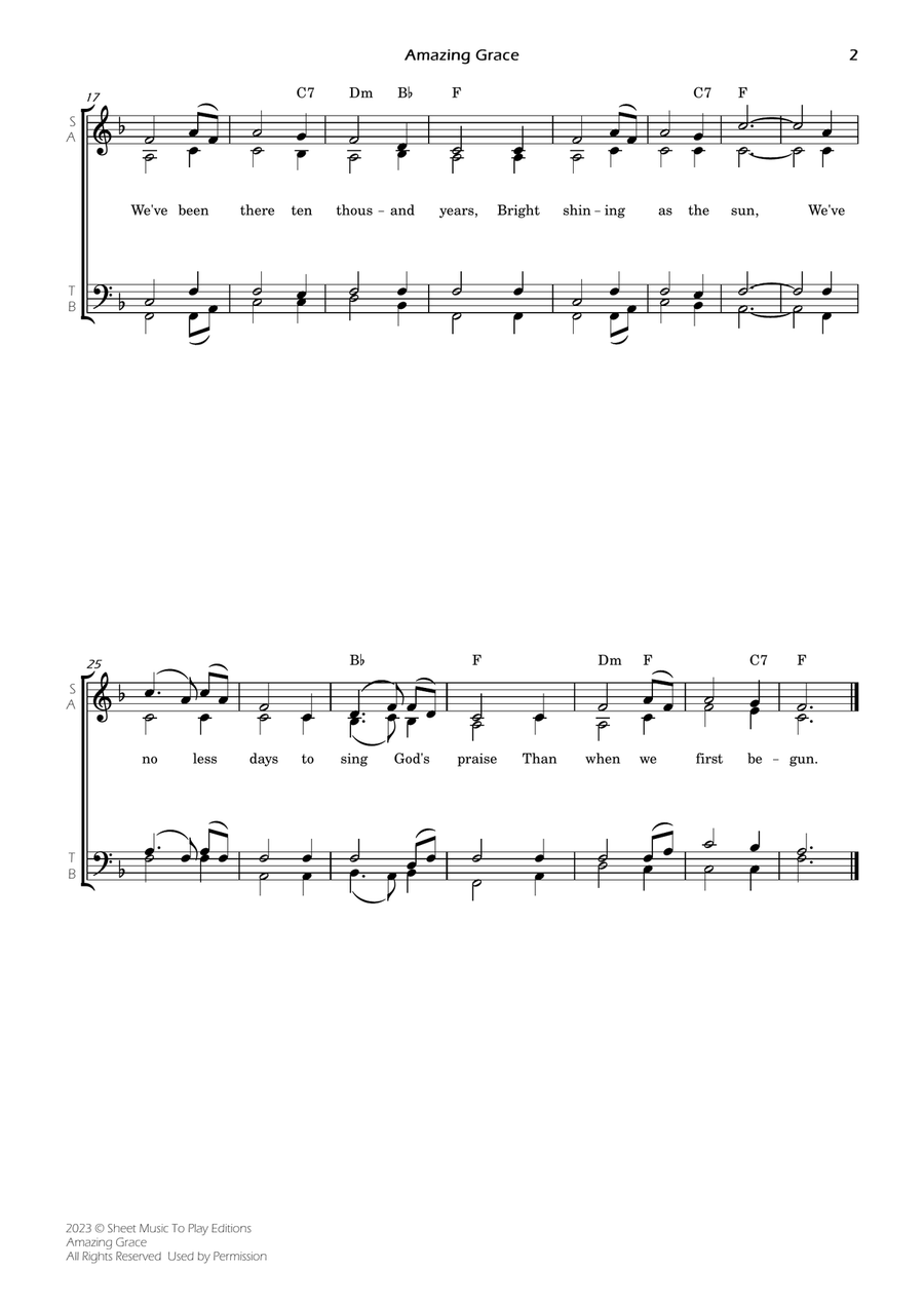 25 Easy Worship Anthems for SATB Choir - W/Chords (Book 2) 4-Part scores gallery preview page 5