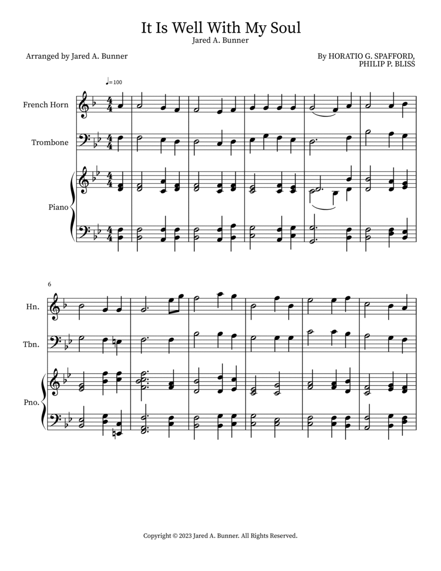 It Is Well With My Soul Brass Duet scores gallery preview page 1