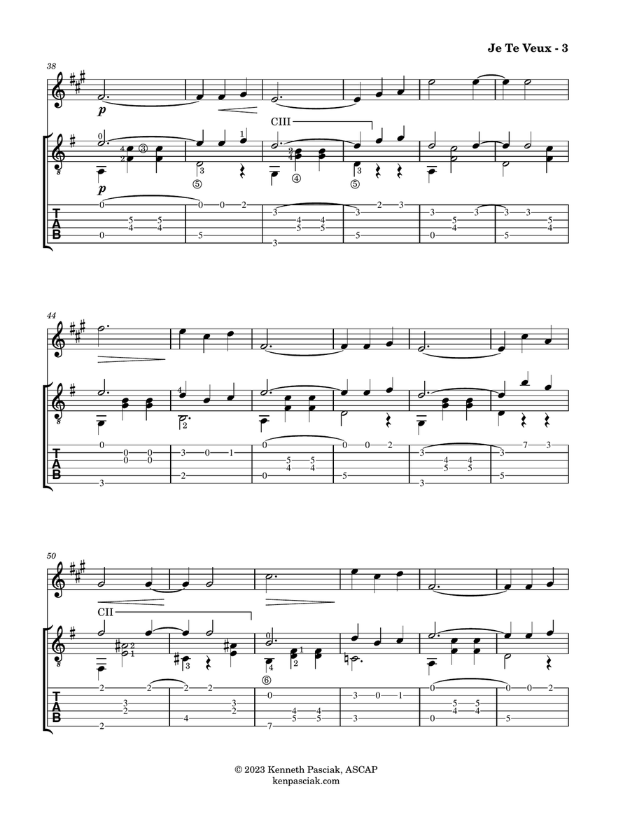 Je Te Veux (for Clarinet & Guitar) B-Flat Clarinet scores gallery preview page 5