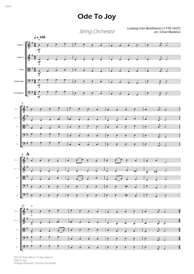 Ode To Joy - Easy String Orchestra (Full Score) - Score Only