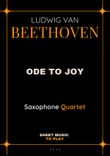 Ode To Joy - Easy Sax Quartet (Full Score and Parts) mini preview