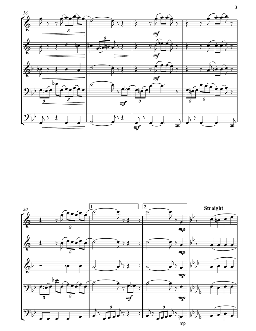 Trombone Creature Trombone Creature Brass Ensemble scores gallery preview page 4