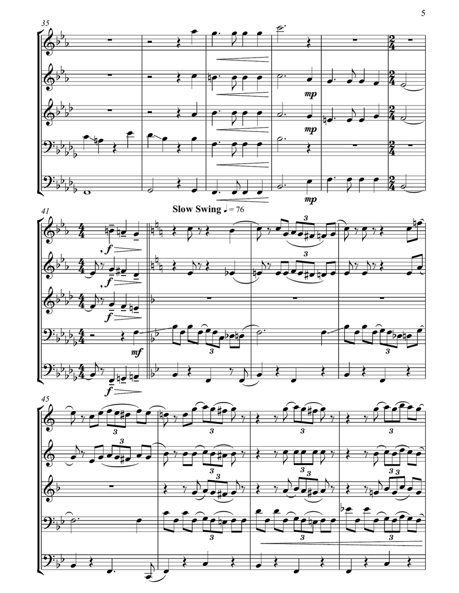 Trombone Creature Trombone Creature Brass Ensemble scores gallery preview page 6