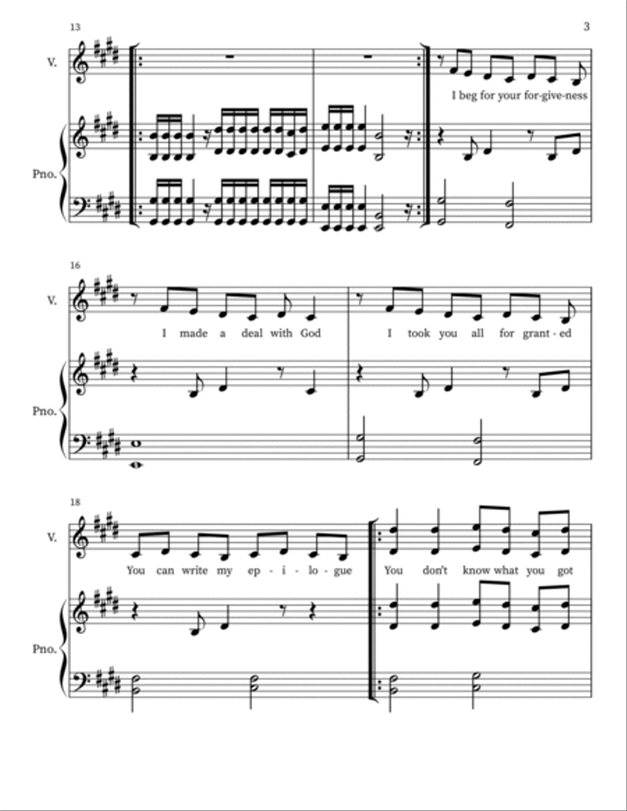 You Don't Know What You've Got Voice scores gallery preview page 3