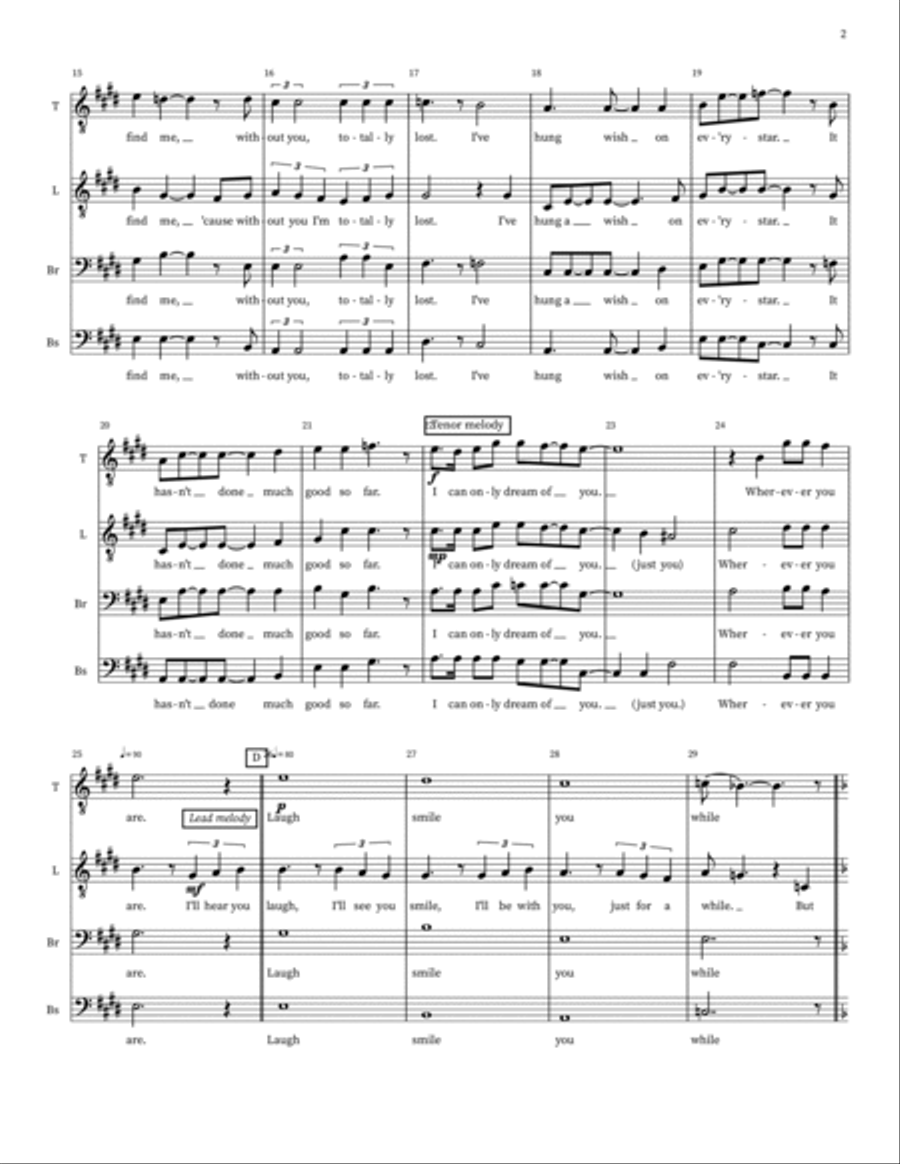 Wherever You Are TTBB scores gallery preview page 2