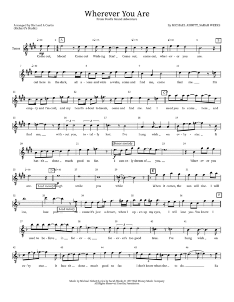 Wherever You Are TTBB scores gallery preview page 5
