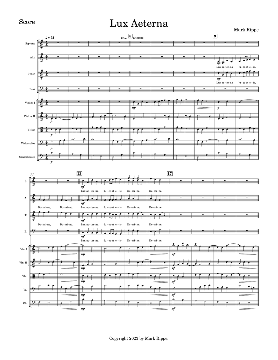 Lux Aeterna (AM00195) Lux Aeterna (AM00195) String Orchestra scores gallery preview page 2