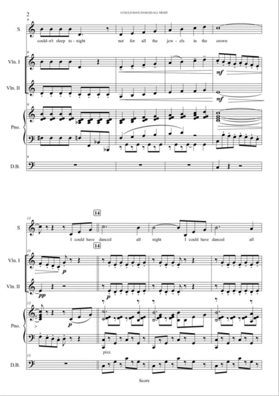 I could have danced all night - from My Fair Lady Double Bass scores gallery preview page 2