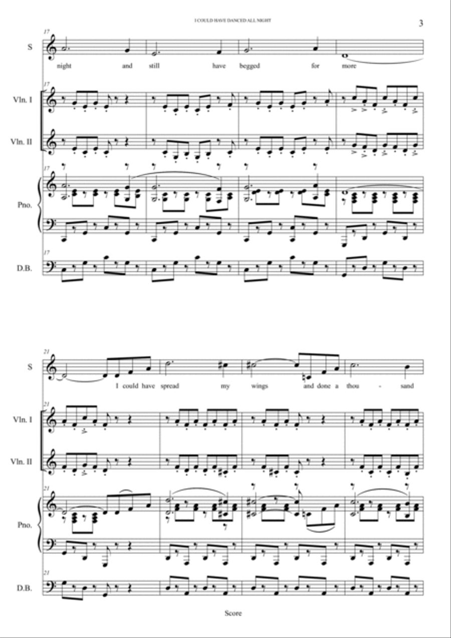 I could have danced all night - from My Fair Lady Double Bass scores gallery preview page 3