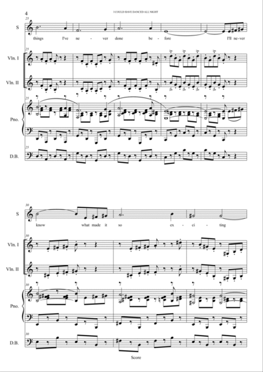 I could have danced all night - from My Fair Lady Double Bass scores gallery preview page 4
