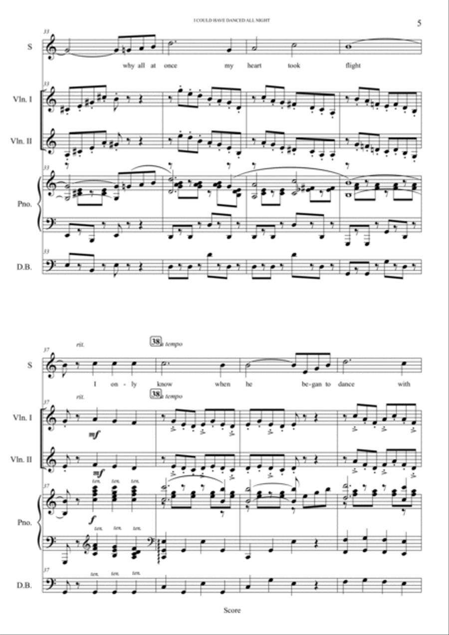 I could have danced all night - from My Fair Lady Double Bass scores gallery preview page 5