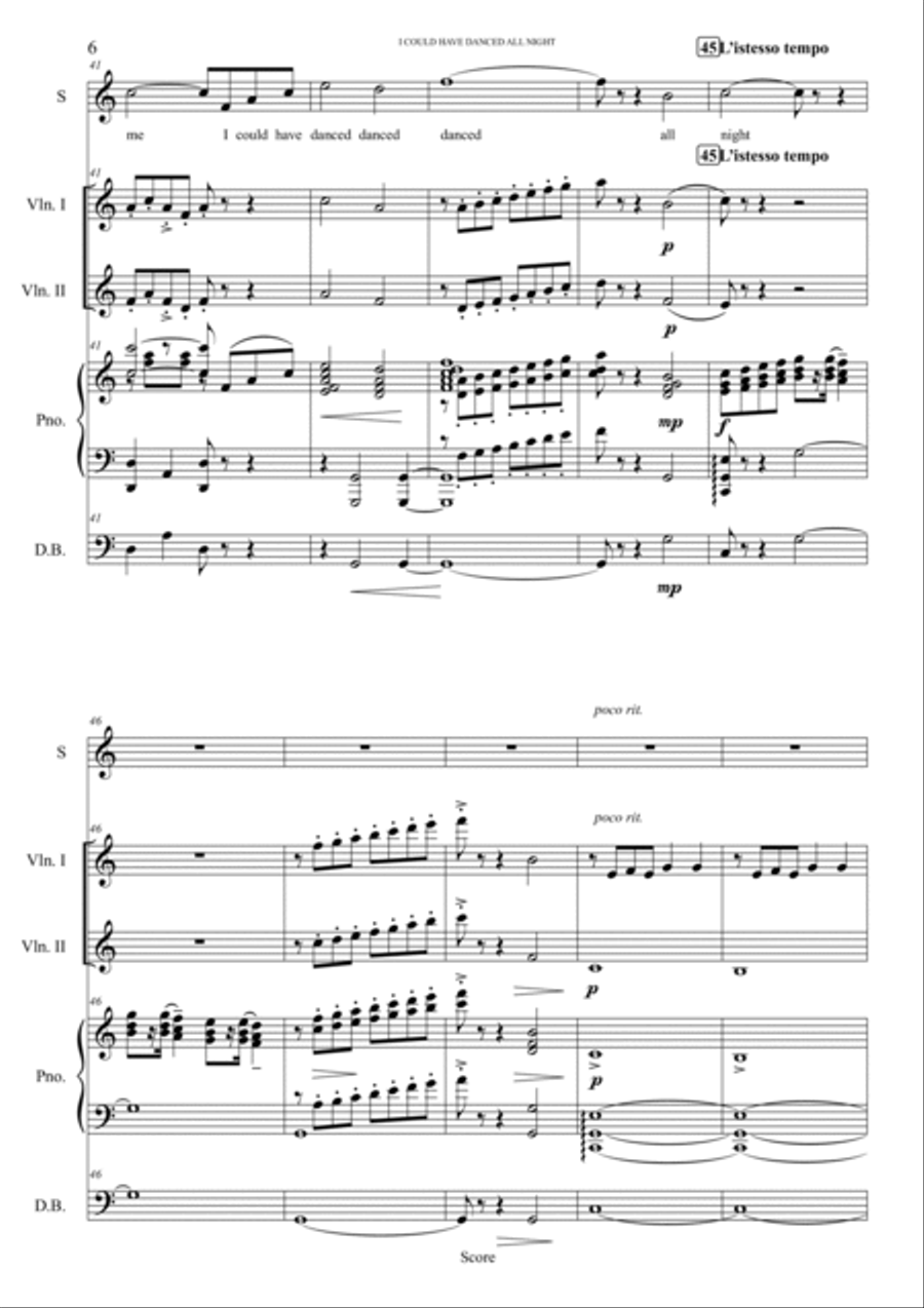 I could have danced all night - from My Fair Lady Double Bass scores gallery preview page 6