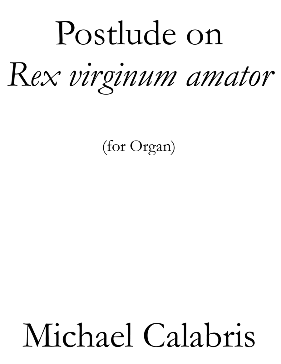 Postlude on 'Rex virginum amator' (for Organ) Organ Solo scores gallery preview page 1