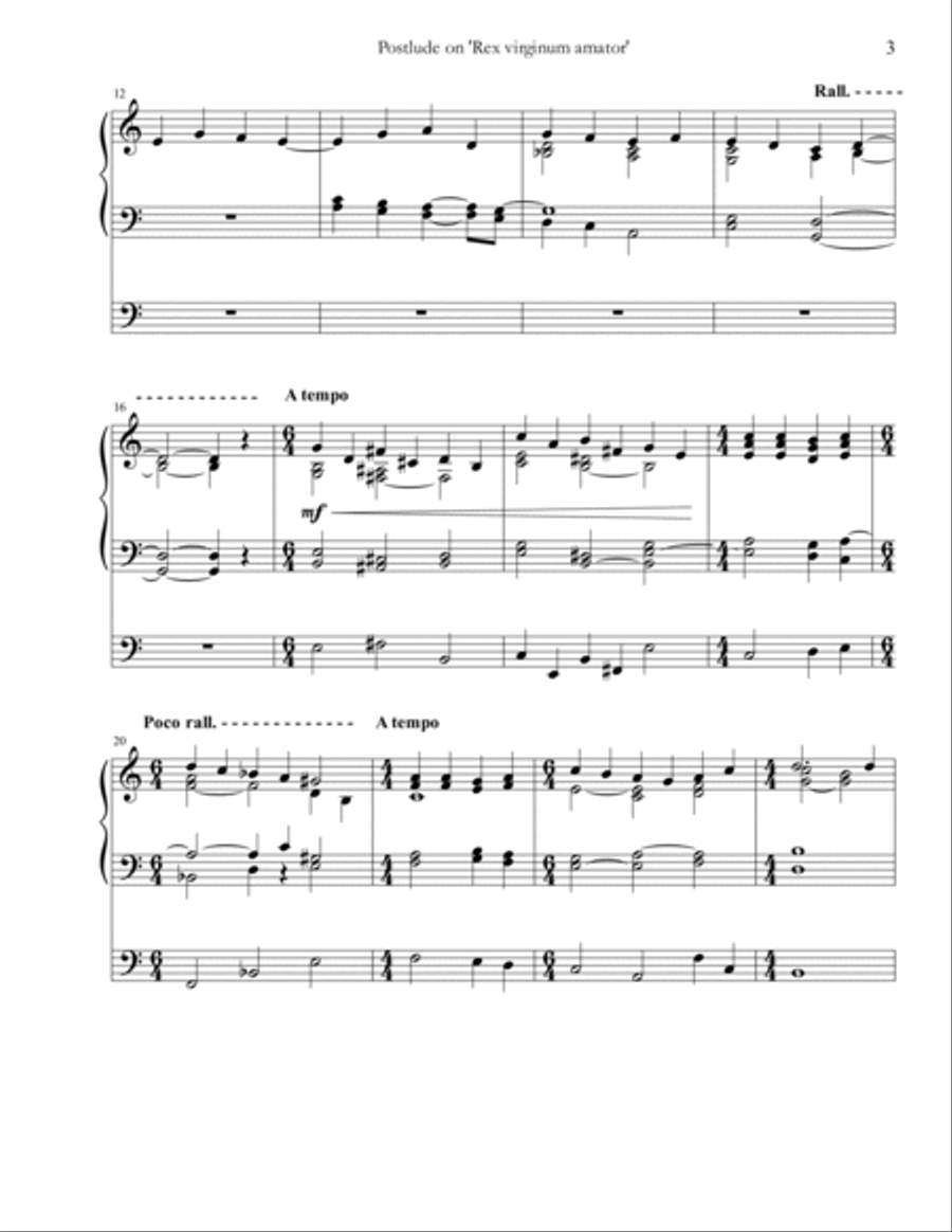 Postlude on 'Rex virginum amator' (for Organ) Organ Solo scores gallery preview page 3