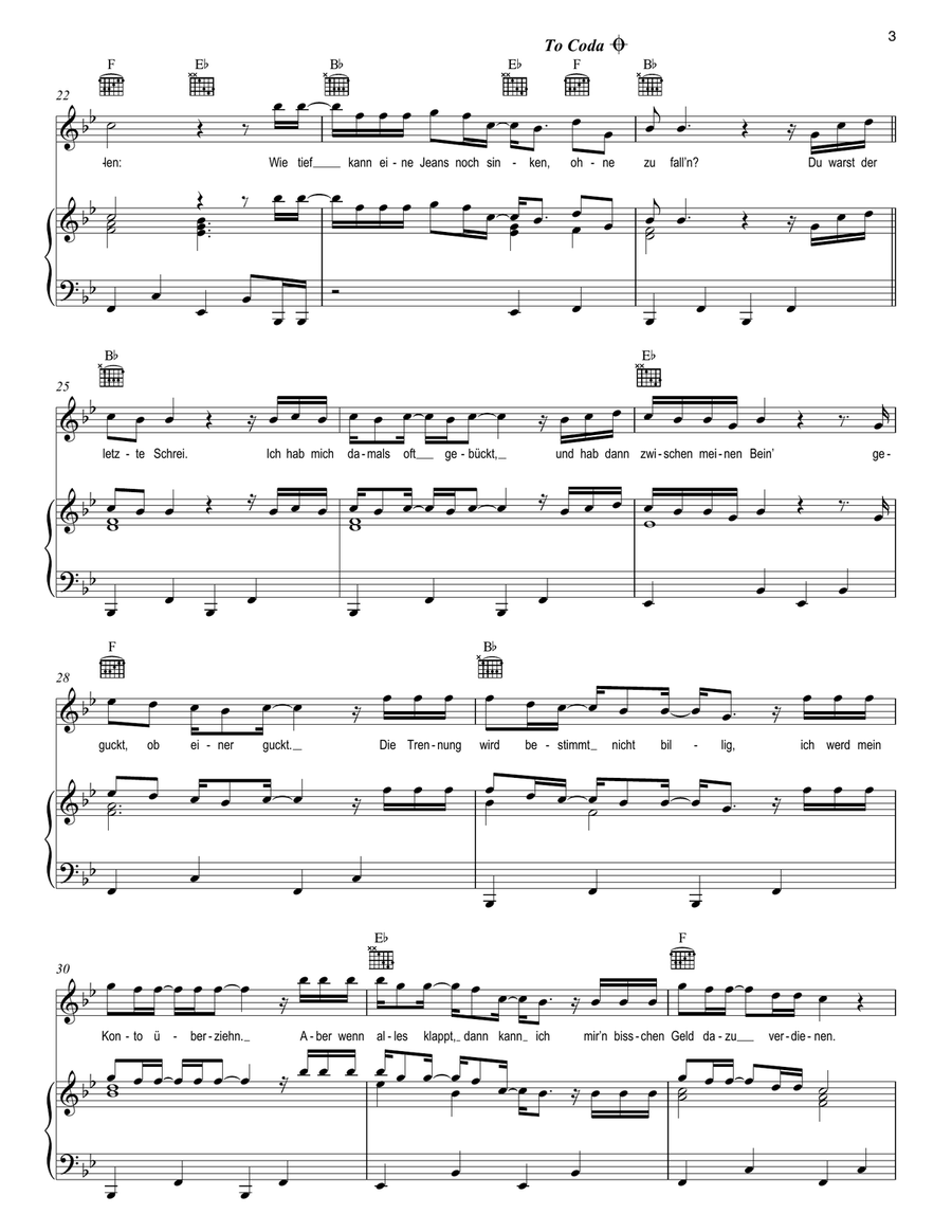 Bye Bye Arschgeweih Bye Bye Arschgeweih Piano, Vocal, Guitar scores gallery preview page 3
