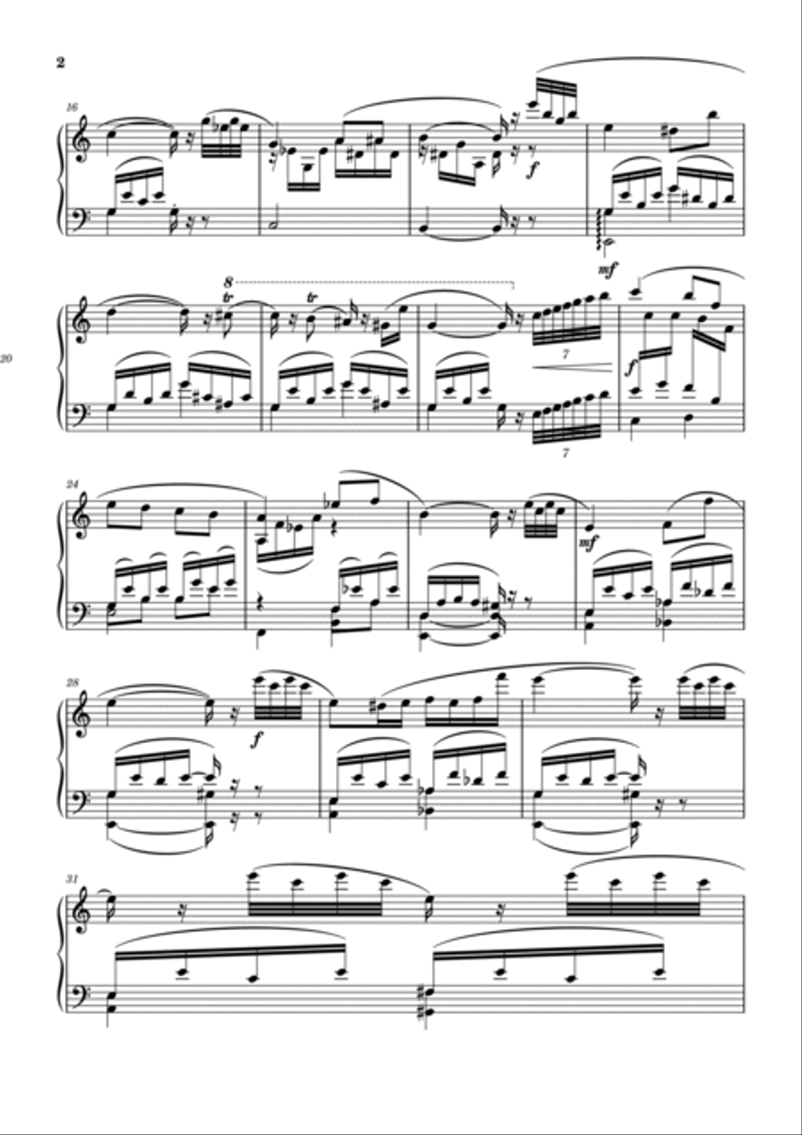 Francis Poulenc - Flute Sonata, FP 164 - For Piano Solo Flute scores gallery preview page 2